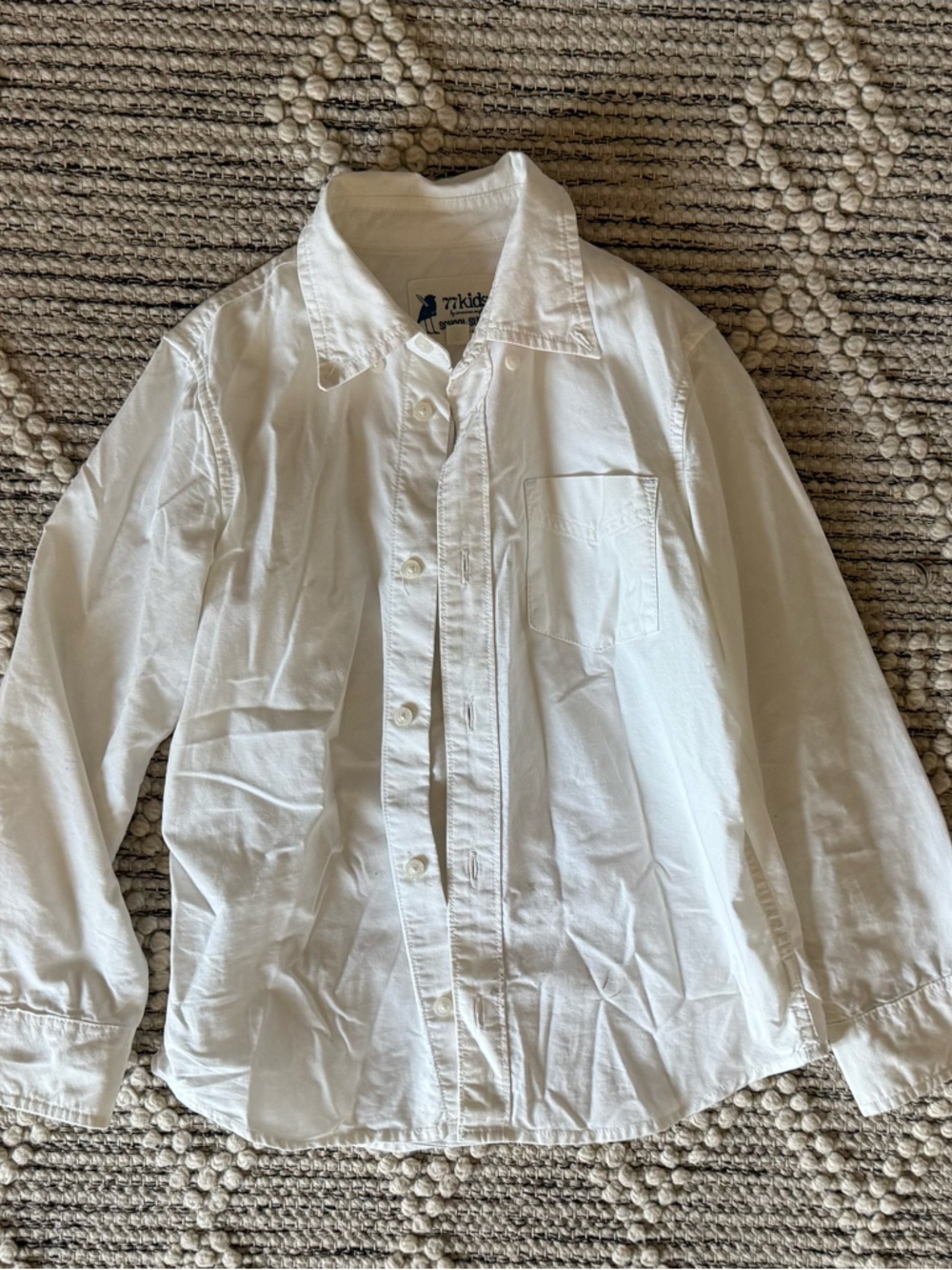 77kids White Long-Sleeve Button-Down Shirt